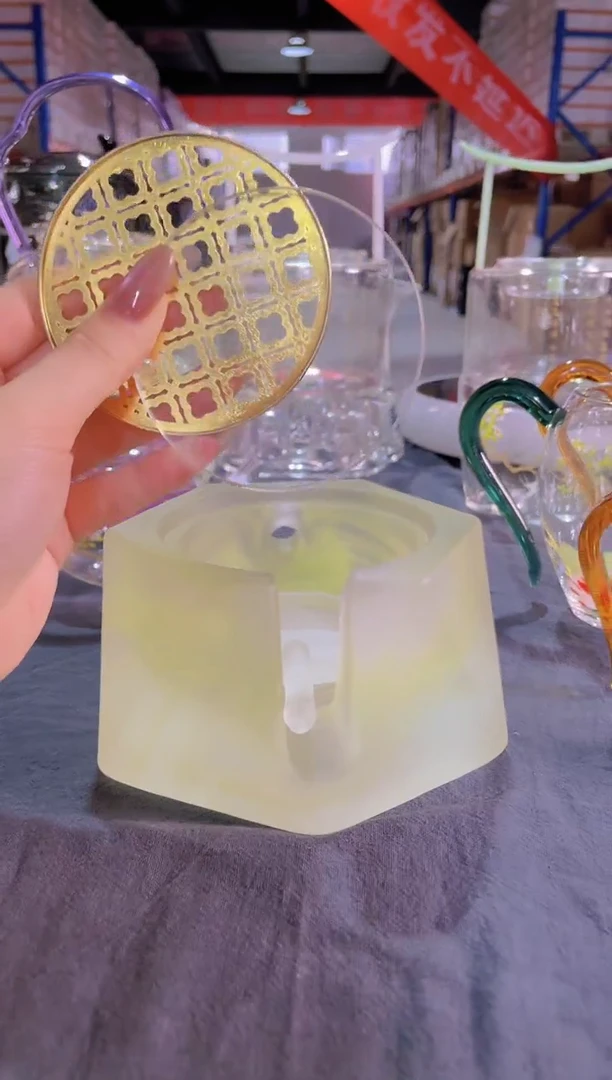 玻璃手工艺品琉璃温茶器绿色磨砂