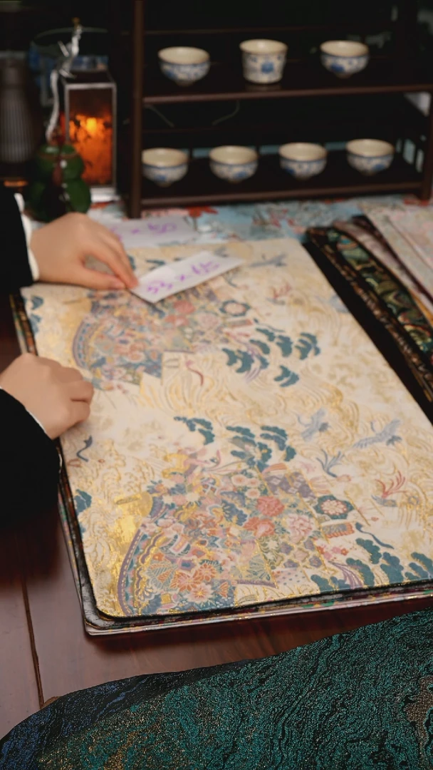 【西阵织花舟一梦双面】中国风干泡织锦茶席33*65