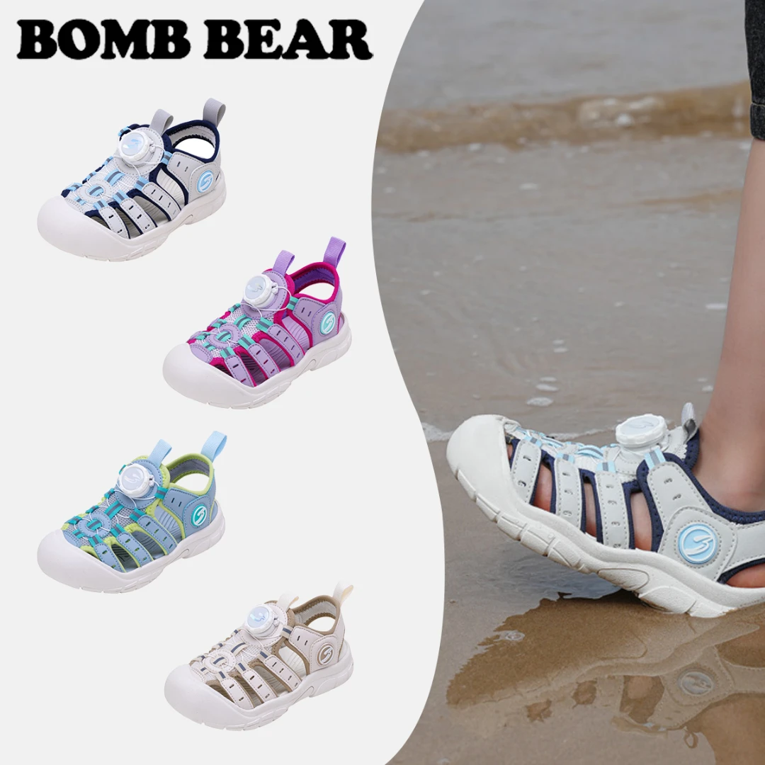 2025夏季儿童休闲运动户外鞋镂空包头舒适百搭沙滩鞋 K6815 PYQZ1
