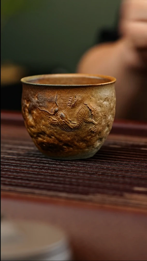 茶壶紫砂柴烧龙杯啊