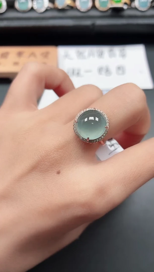 银S925镶嵌戒指翡翠11