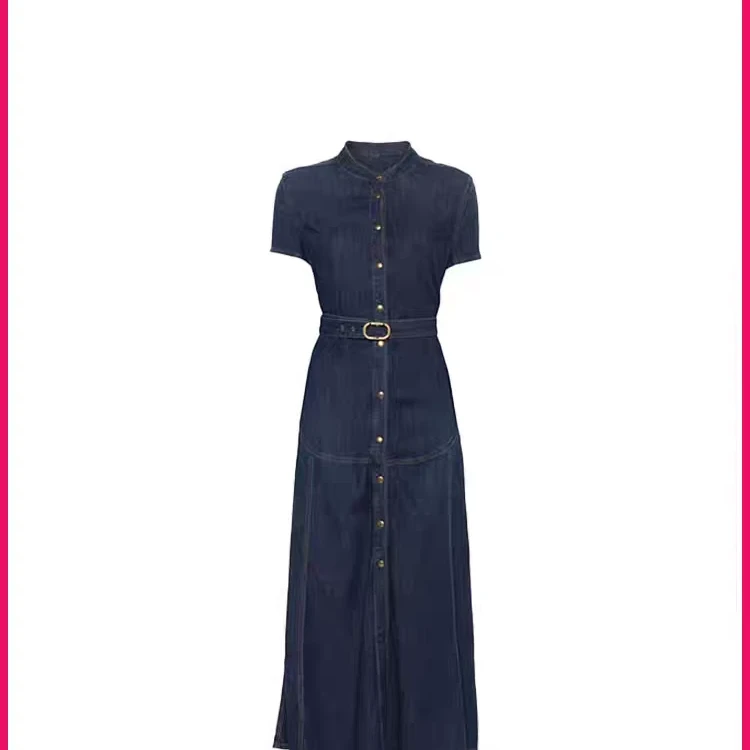 m033  连衣裙夏季新款法式复古高级感气质收腰短袖