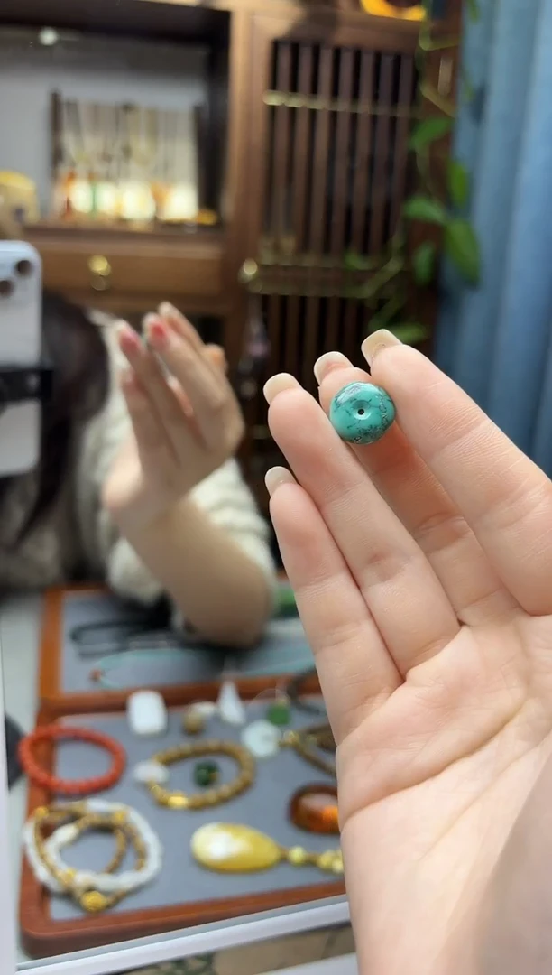 未镶嵌绿松石挂件松石扣子配饰SX