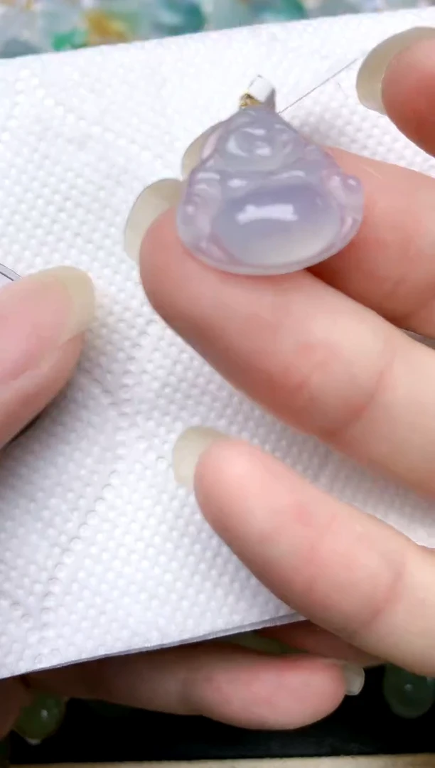 颈饰18K金镶嵌翡翠天然A货翡翠