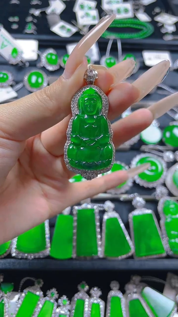 颈饰银S925镶嵌翡翠11