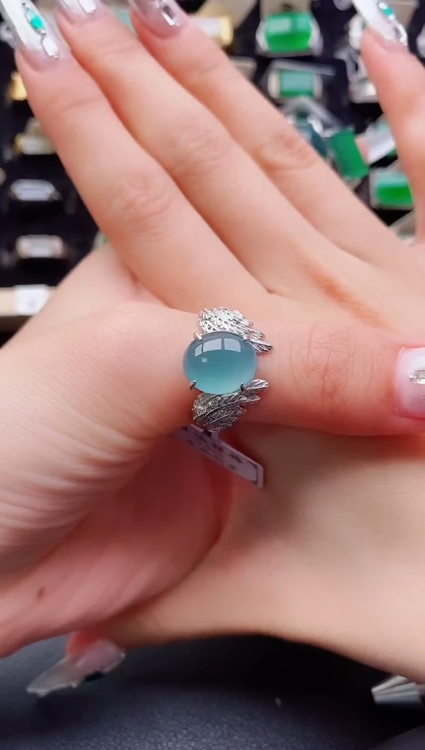 翡翠戒指银S925镶嵌1212121