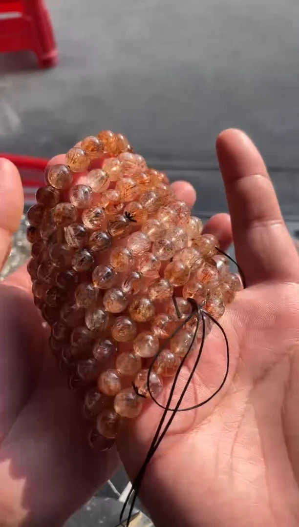 【闪购商品】水晶手串未镶嵌天然黑金超七手串多样性发一