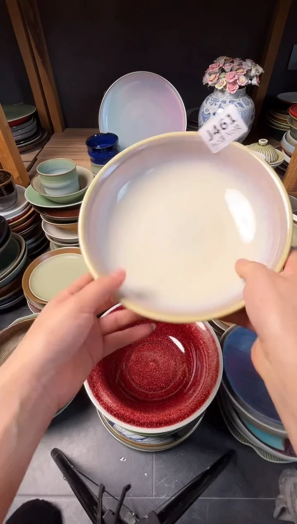 瓷片李*硕j461霞光圆钵盘微瑕福利