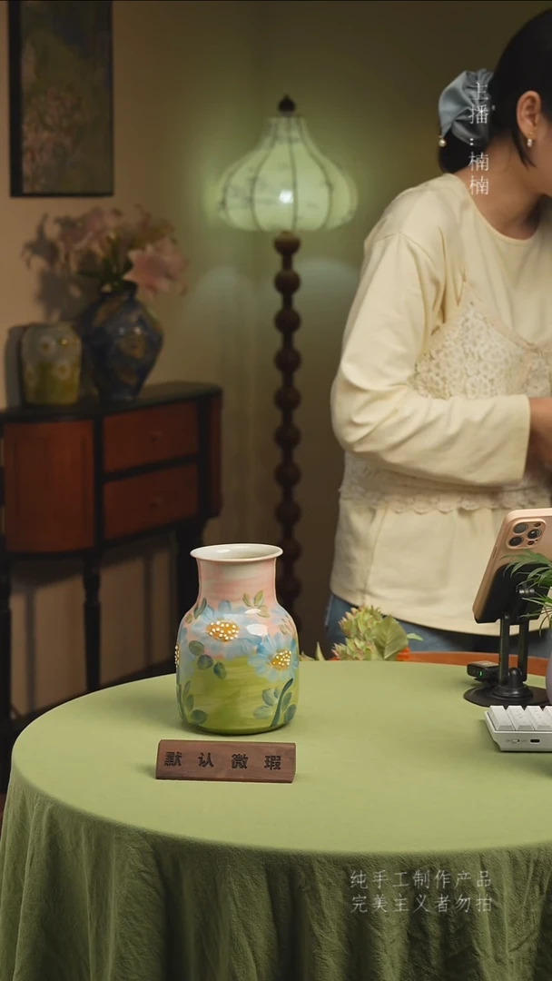 摆件孤品处理不带花景德镇手工手绘陶瓷花瓶赏瓶
