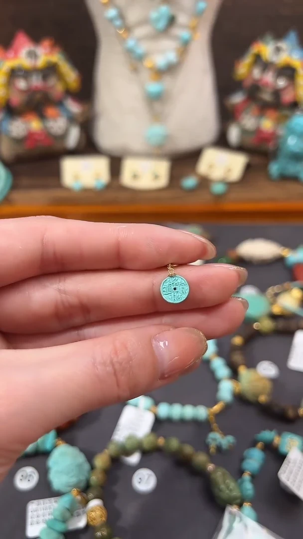 【闪购商品】绿松石提溜18K金镶嵌绿松石提溜