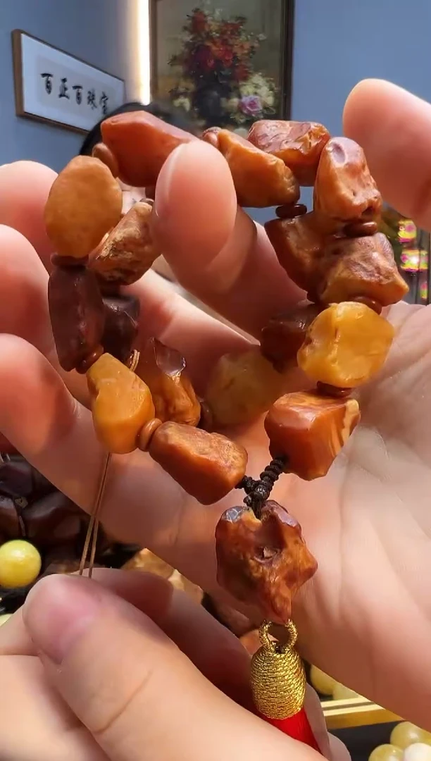 手链琥珀未镶嵌手持