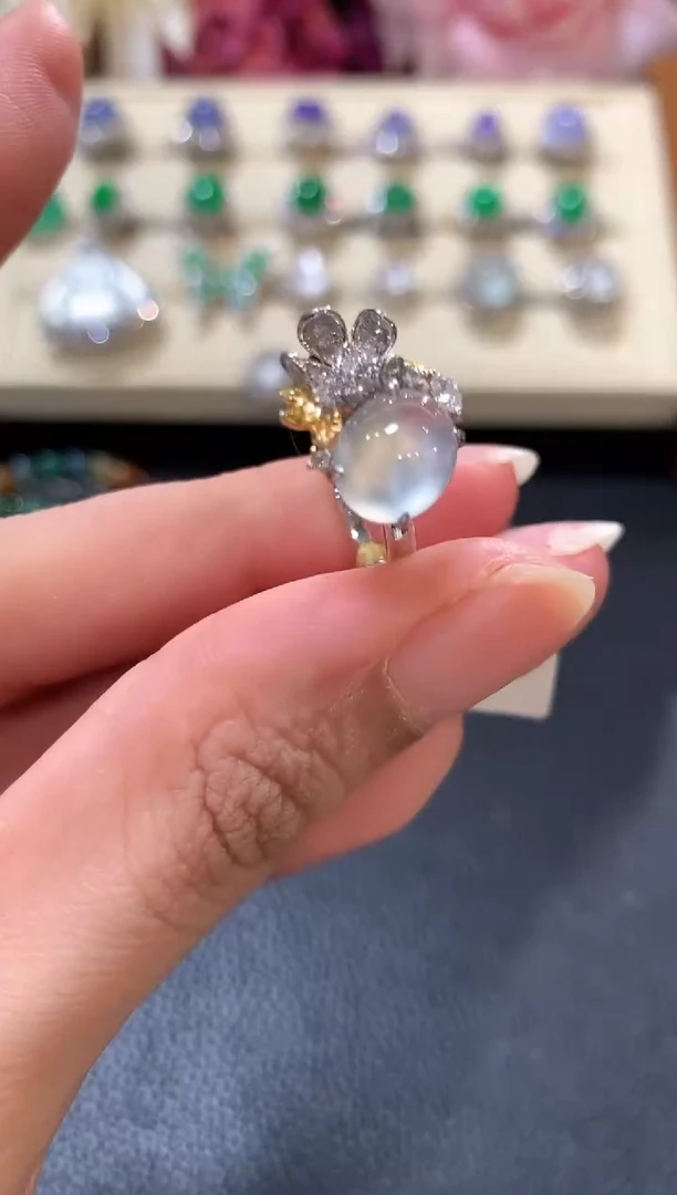 18K金镶嵌戒指翡翠z47