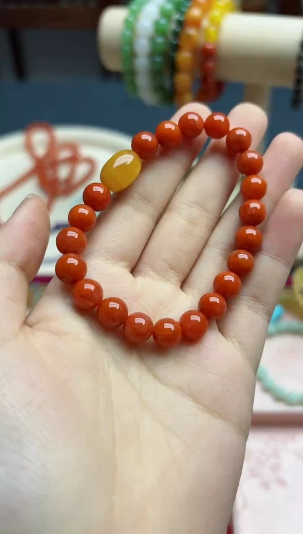 【闪购商品】南红玛瑙手串未镶嵌南红卡8mm手串*1 TF