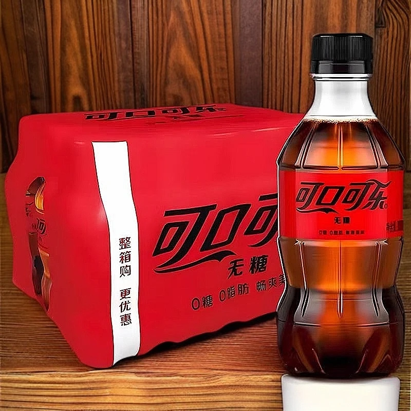 【9瓶包邮】可口可乐无糖可乐碳酸饮料300ML 酷爽解渴 纯悦