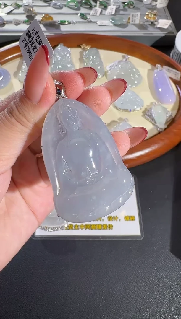 翡翠18K金镶嵌吊坠(不含链)【源头工厂】宝石钻石镶嵌