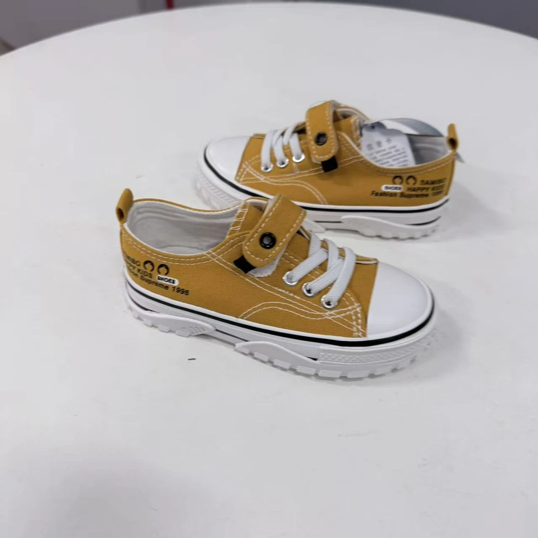 1328儿童帆布鞋车缝线低帮女帆布鞋百搭春秋板鞋交叉绑带