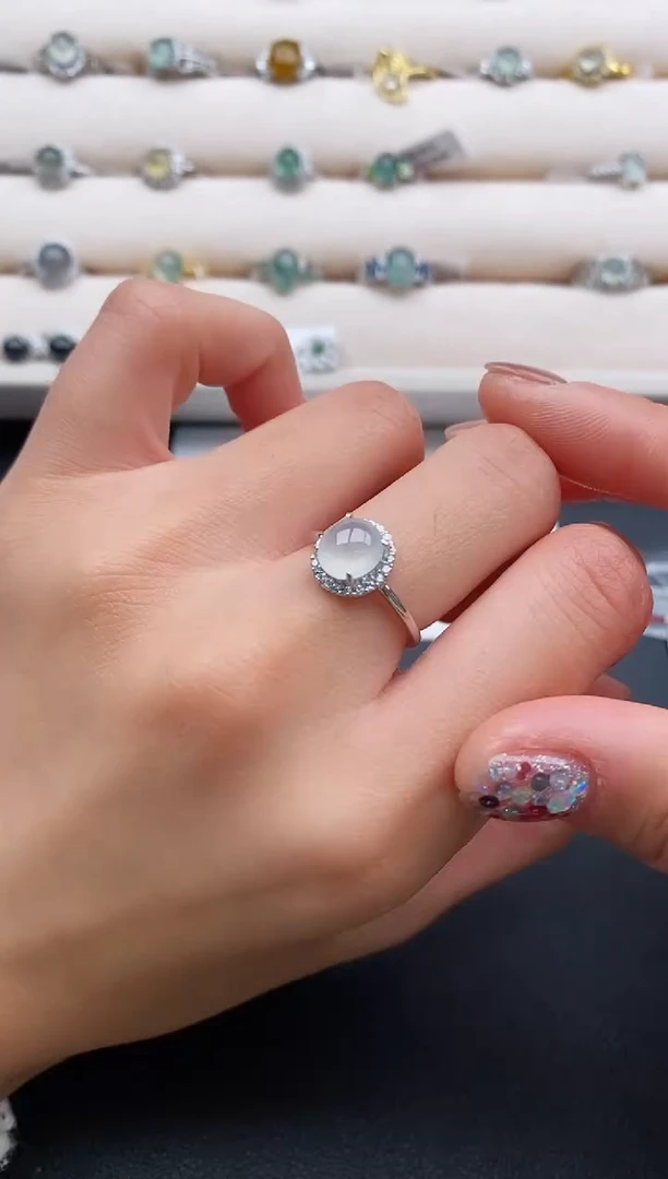 银S925镶嵌戒指翡翠11111111+10