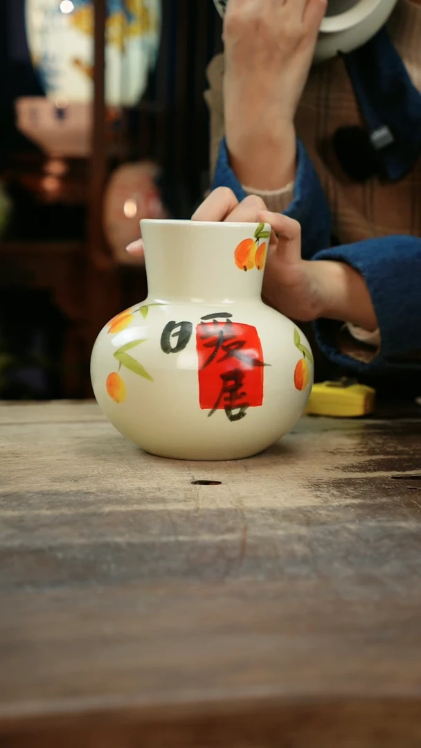 【闪购商品】瓷片景德镇纯手工釉下彩精品花瓶