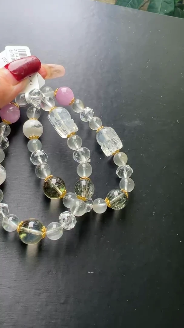 【闪购商品】水晶手串未镶嵌蓝兔毛关关过手串多样性发一Z24279