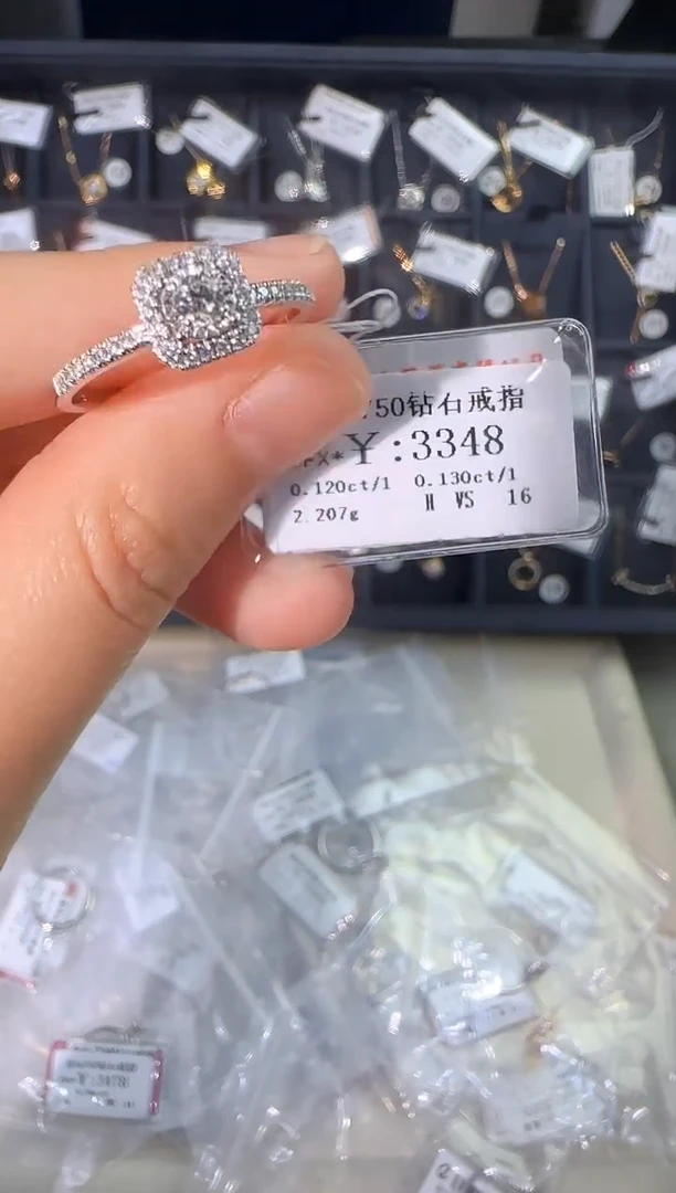 18K金镶嵌戒指/指环钻石2745