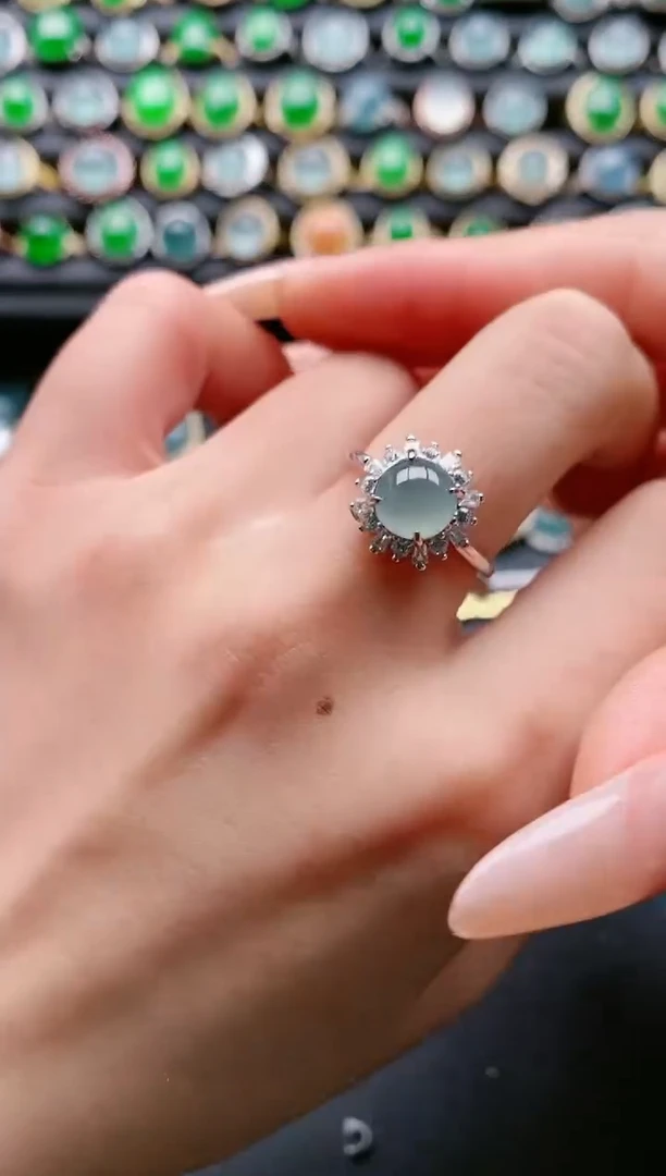 【闪购商品】翡翠戒指银S925镶嵌11111