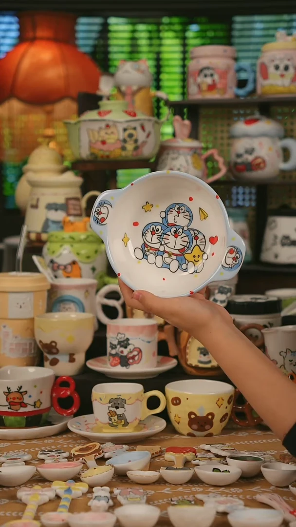 陶瓷无盖款景德镇时光绘馆 创意手绘高温釉下彩陶瓷