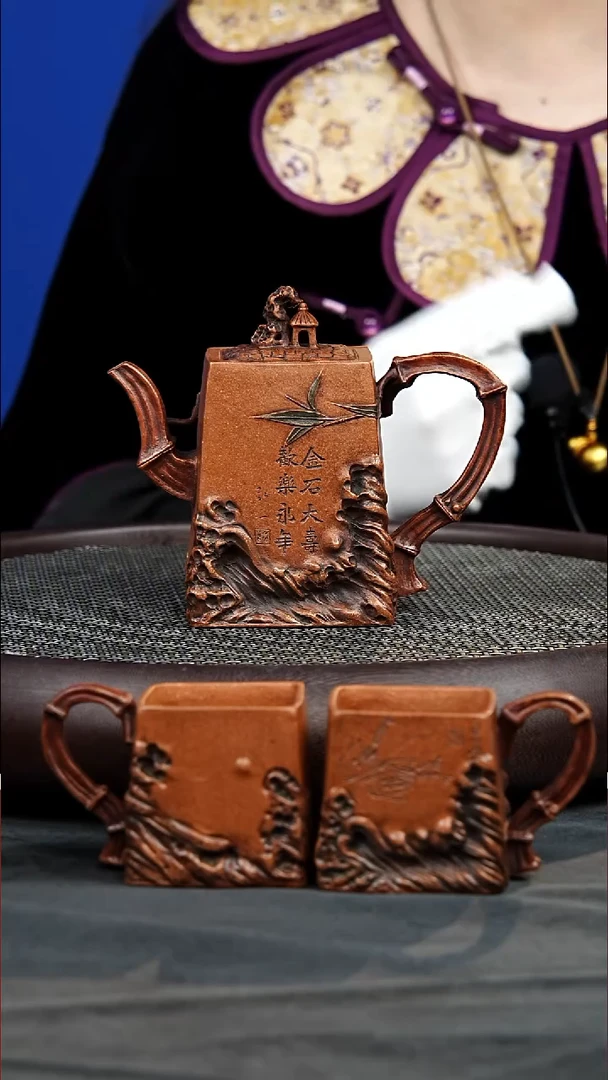 茶壶紫砂16 汪宝根 太湖石亭 某国段泥 350毫升