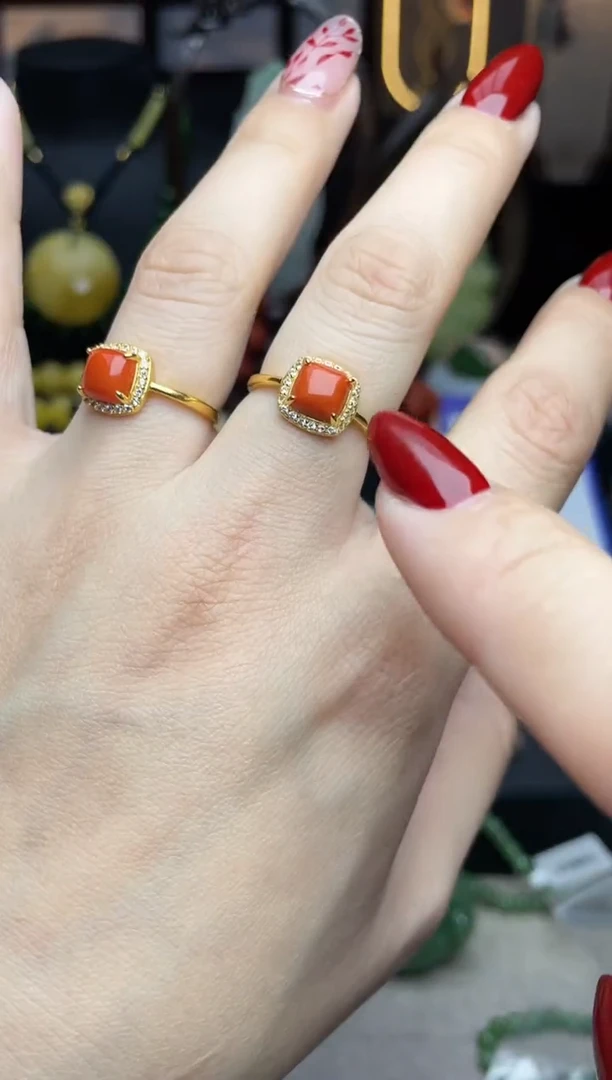 【闪购商品】南红玛瑙戒指银S925镶嵌戒指多样性发其一