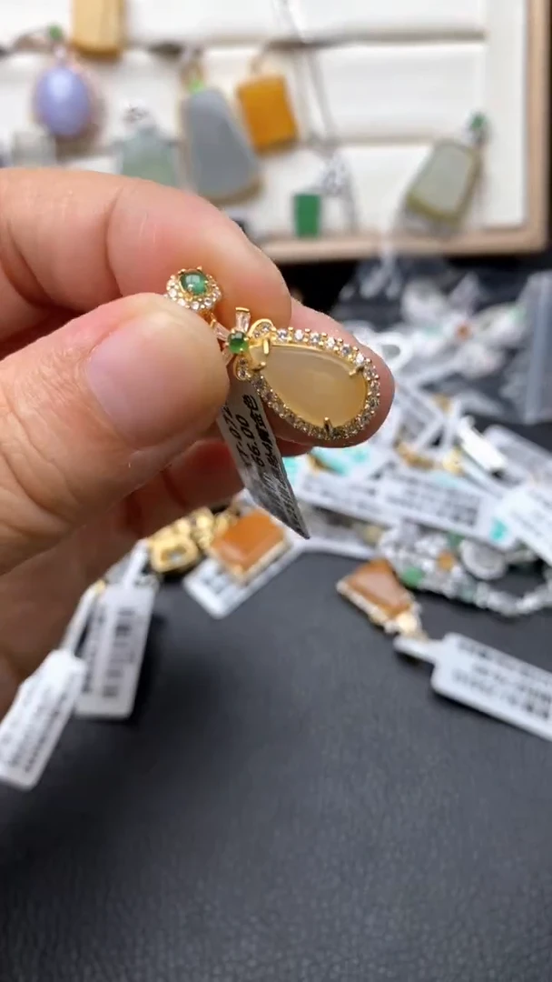 银S925镶嵌戒指翡翠1