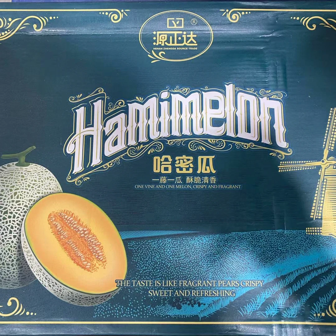 哈密瓜源正达   整箱4颗装  毛重13斤左右