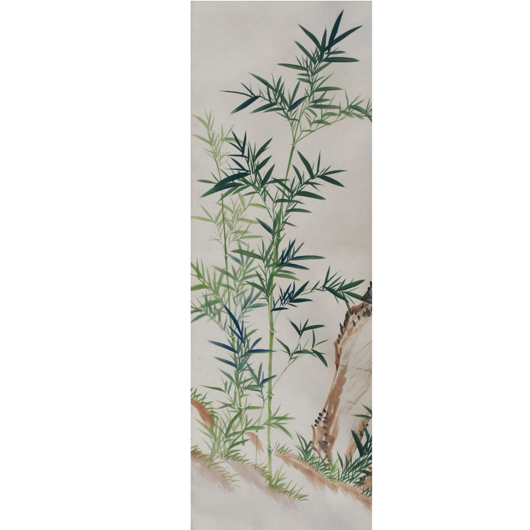 HM5018 竹石图 95×45 纸本立轴 3.8平尺