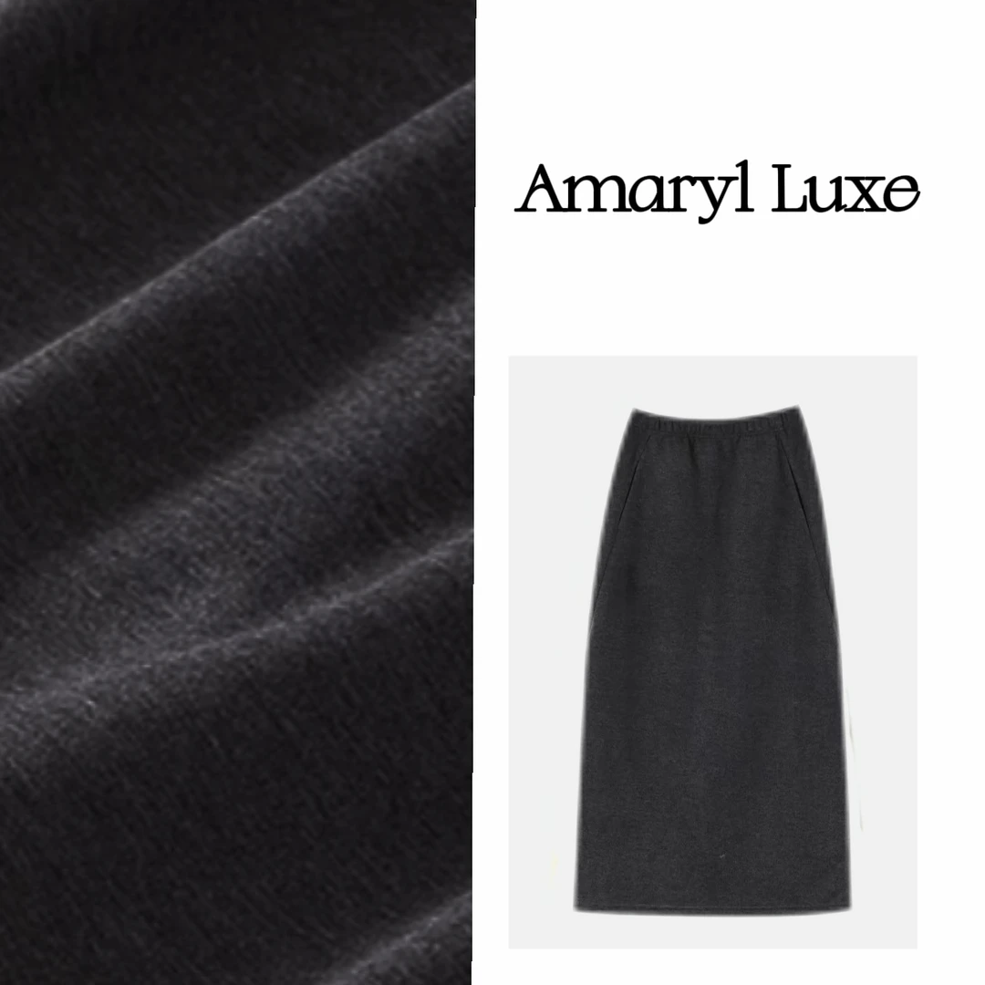 [WxuanLuxe]秋冬高级半身裙显瘦厚款A字直筒百搭长裙