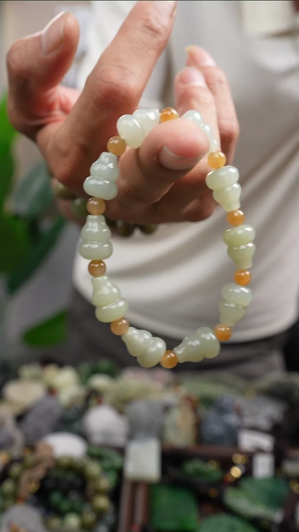 手串未镶嵌和田玉（糖玉）天然和田玉葫芦手串
