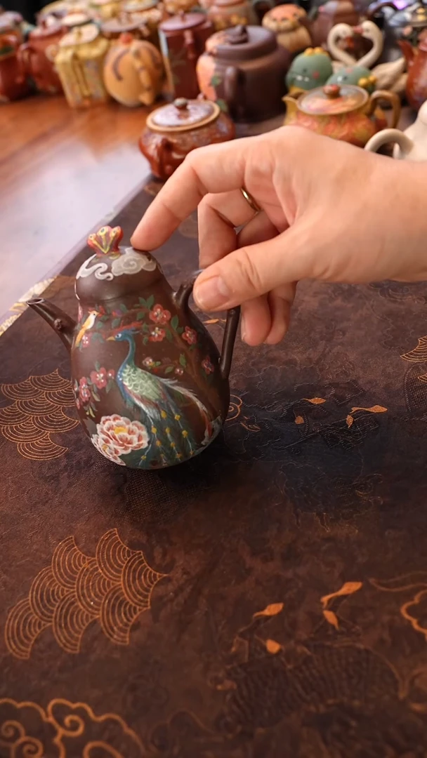 茶壶紫砂念物 百鸟朝凤