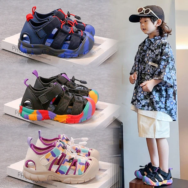 泡妈童装2025夏季儿童溯溪鞋男童童鞋女童凉鞋休闲运动鞋1085