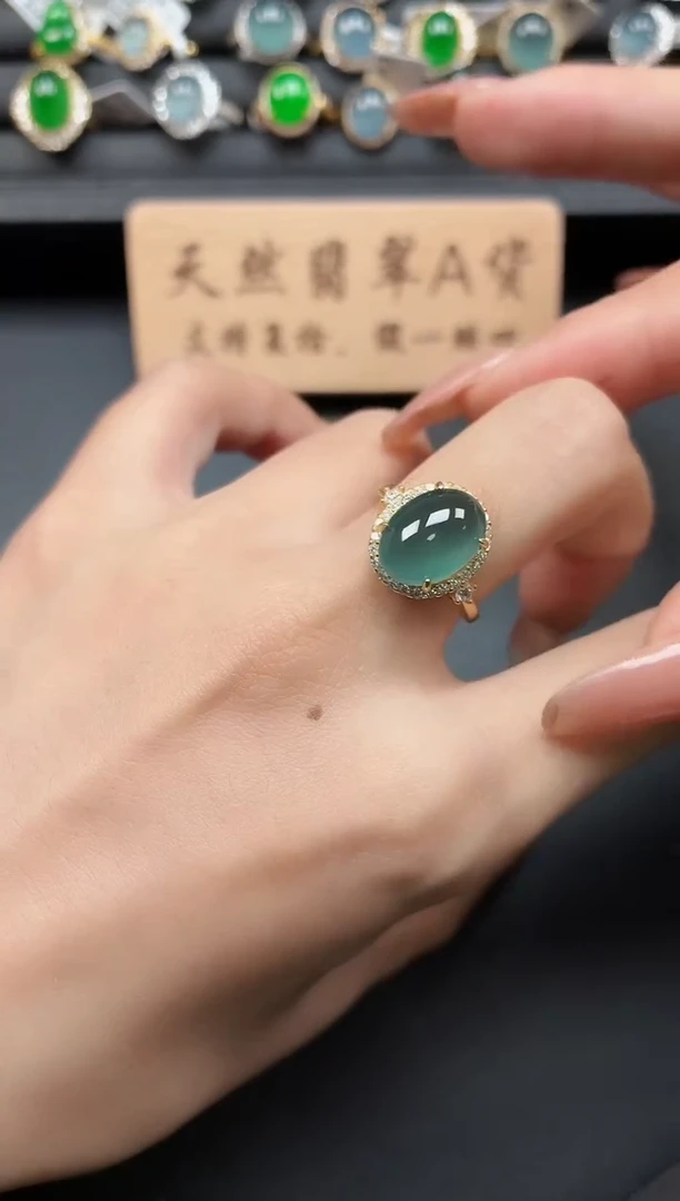 银S925镶嵌戒指翡翠11111