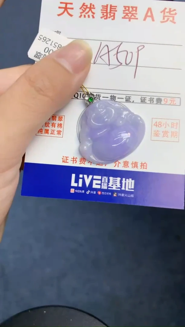 颈饰18K金镶嵌翡翠天然缅甸A货翡翠百元以上9元证书费自理