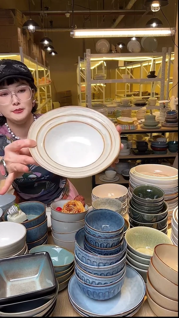 瓷19外贸尾货窑变釉下彩默认微瑕