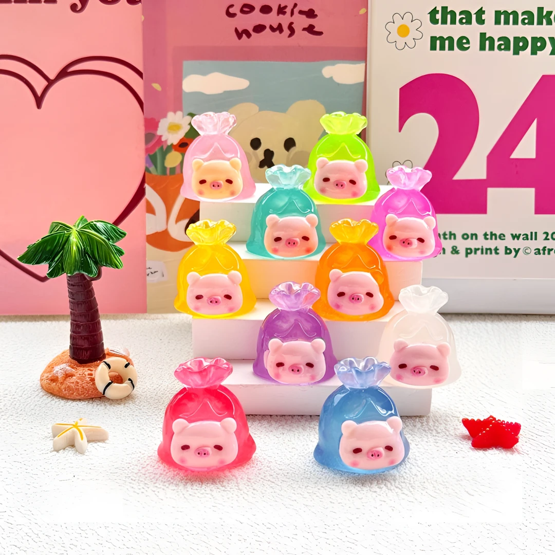 【直播拆】新款夜光福袋猪猪创意树脂DIY潮玩摆件