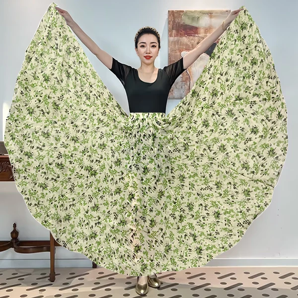 A《碎花系列》乔其纱满铺花时尚百搭碎花系列半身裙/720大摆带内衬