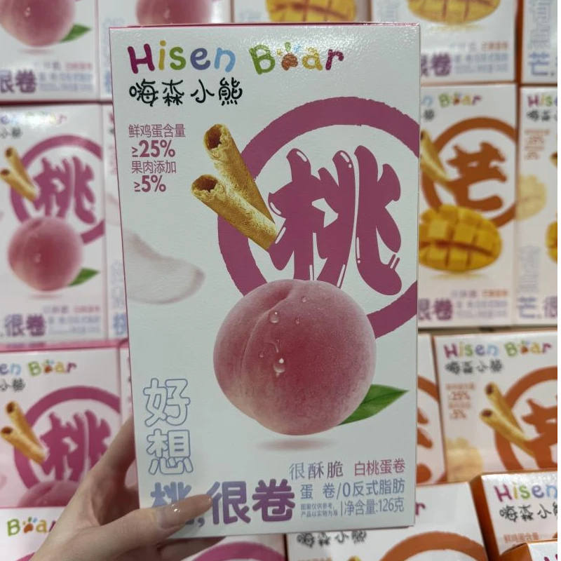 嗨森小熊白桃芒果蛋卷126g