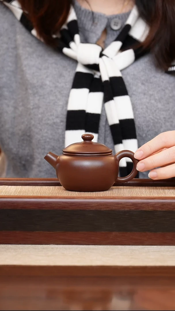 紫泥元宝150cc宜兴手工紫砂壶