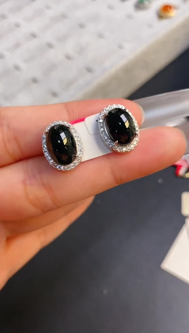 银S925镶嵌戒指翡翠天然