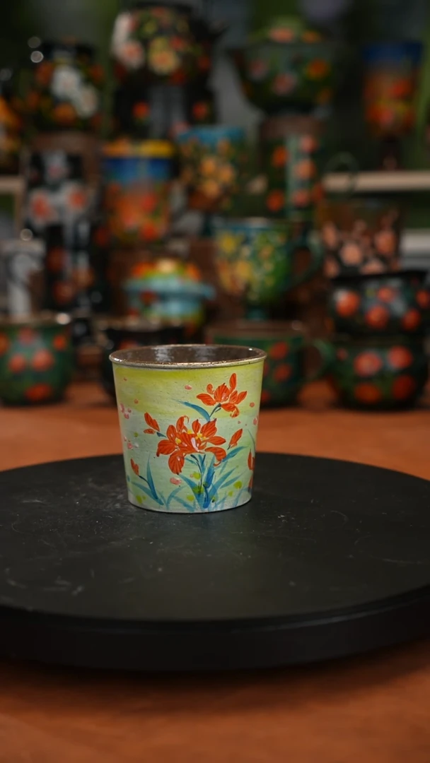 紫砂油画釉下彩手绘