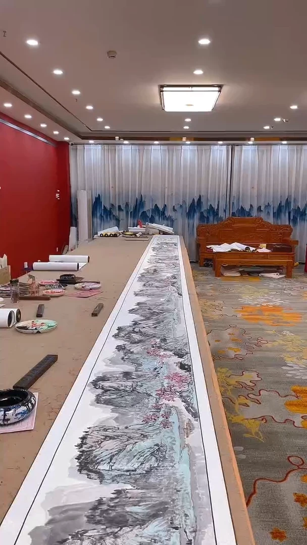 【闪购商品】书法彭谷云十米金卷作品