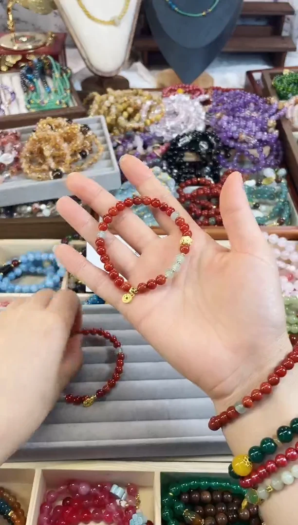 【闪购商品】玛瑙/玉髓手链未镶嵌卡6小南红玛瑙天然玉石