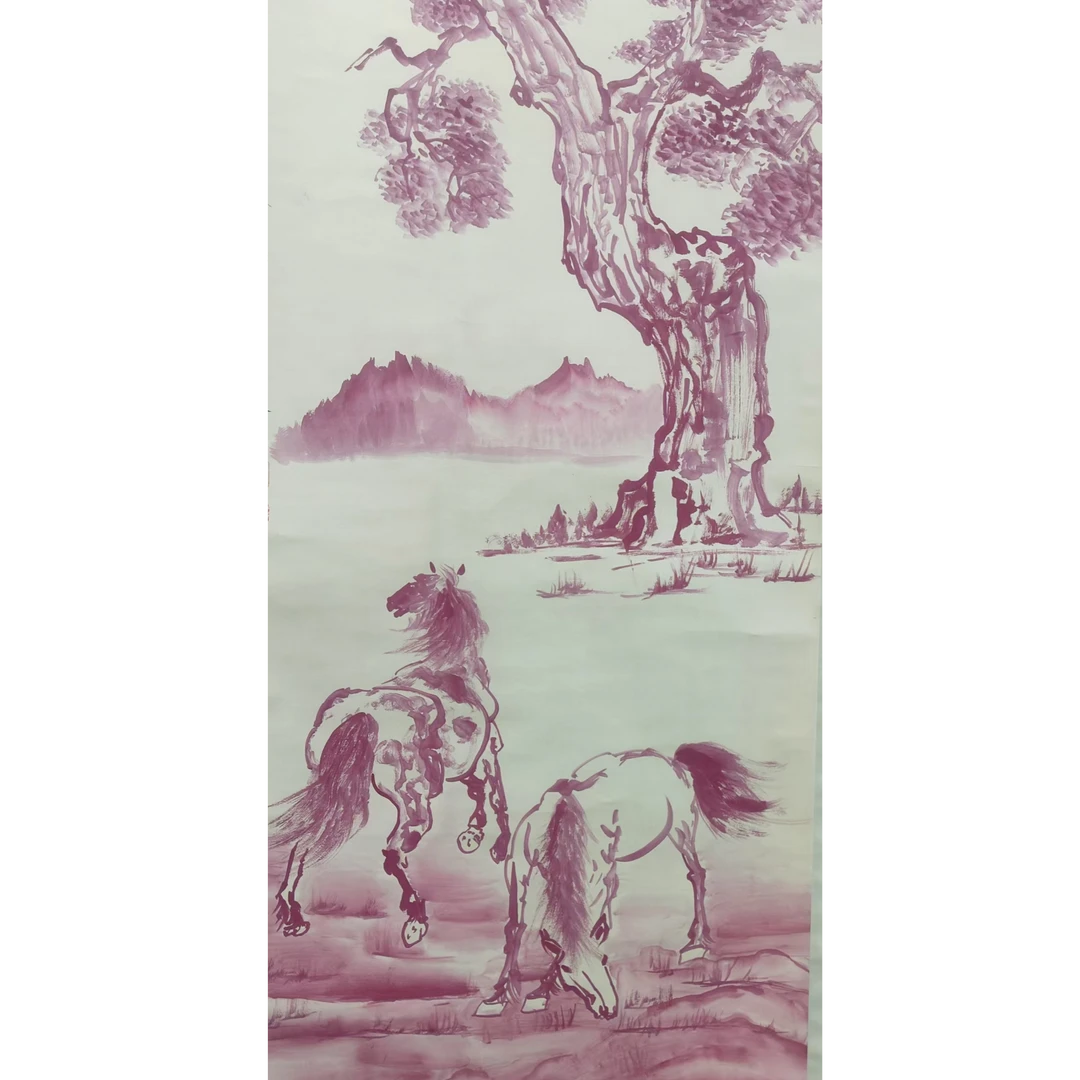 徐  骏马立轴138*68约8.4平尺