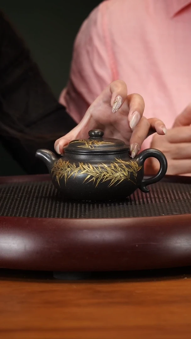 茶壶紫砂5-5ZXJ仿古大彬金砂220cc