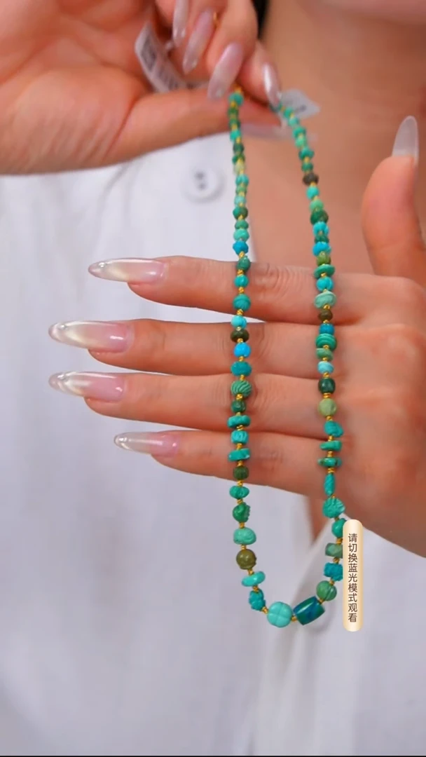 银S925镶嵌绿松石项链发货一件
