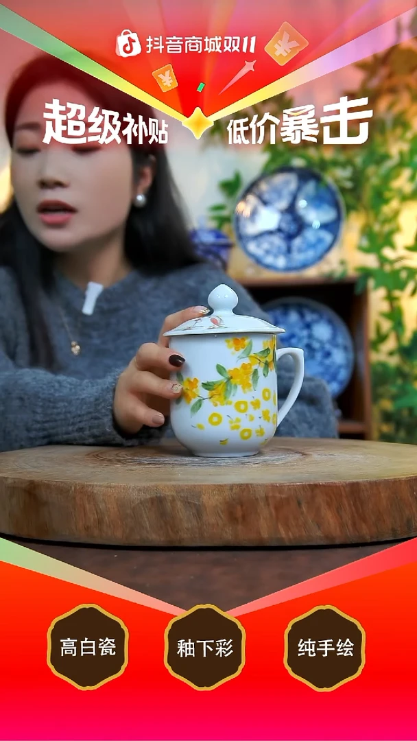 壶承白泥景德镇手工手绘陶瓷【食品级】
